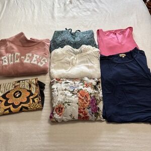 Women's Spring Boho Clothing Lot of 7 Dresses & Tops Size Small Vacation